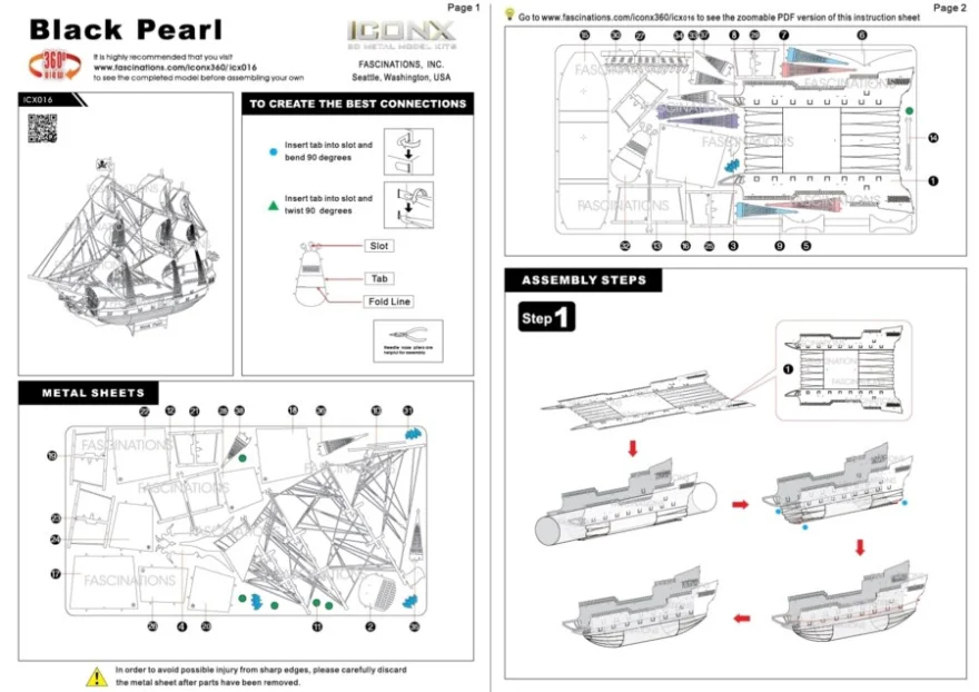 METAL EARTH 3D puzzle Black Pearl - Černá Perla (ICONX)