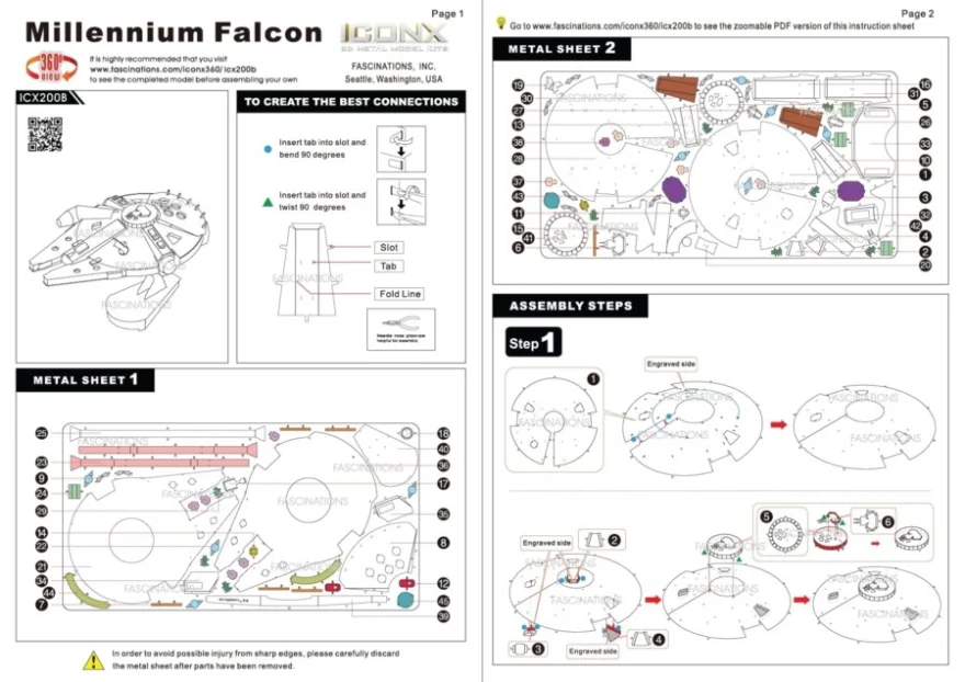 METAL EARTH 3D puzzle Star Wars: Millenium Falcon (ICONX)