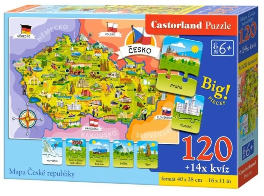 Castorland Puzzle Mapa České republiky 120 dílků