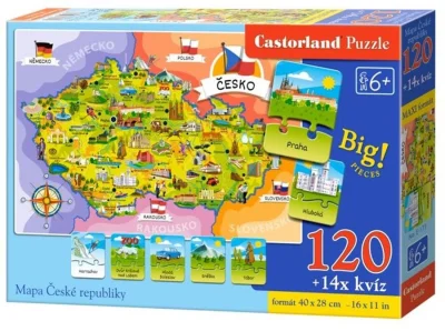 Puzzle Mapa České republiky 120 dílků