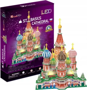 Svítící 3D puzzle Chrám Vasila Blaženého 224 dílků