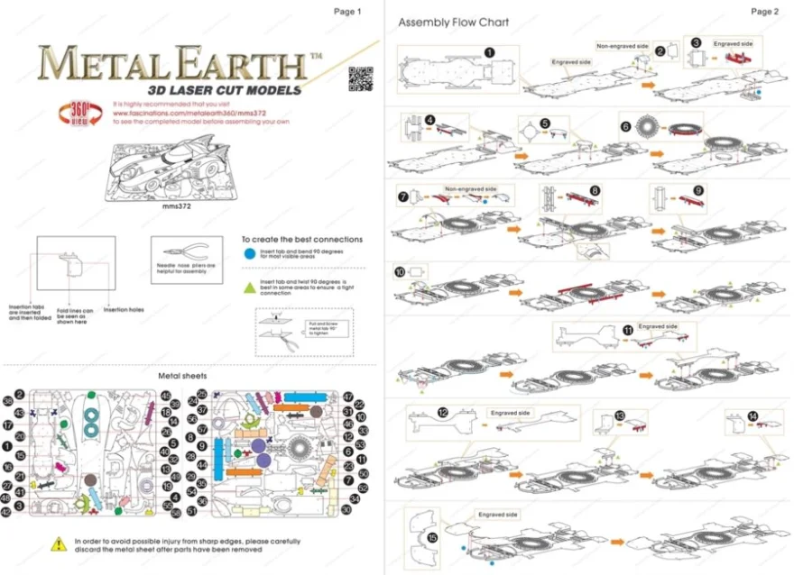 METAL EARTH 3D puzzle Batman: Batmobile (1989)