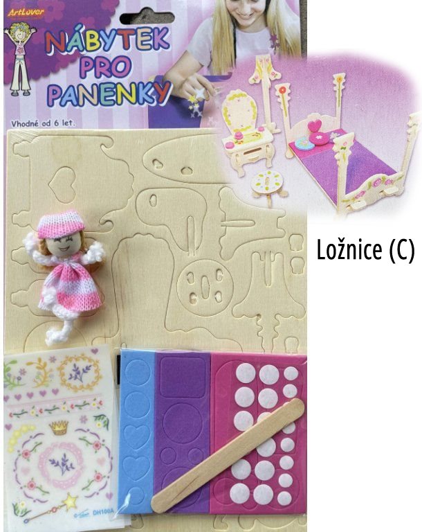 ARTLOVER 3D dřevěné puzzle s panenkou Artlover Nábytek: Ložnice