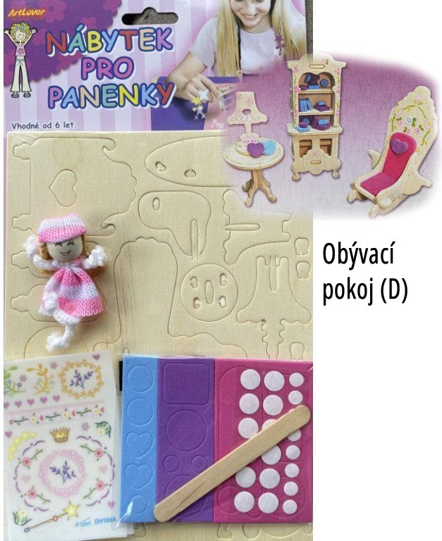 ARTLOVER 3D dřevěné puzzle s panenkou Artlover Nábytek: Obývací pokoj