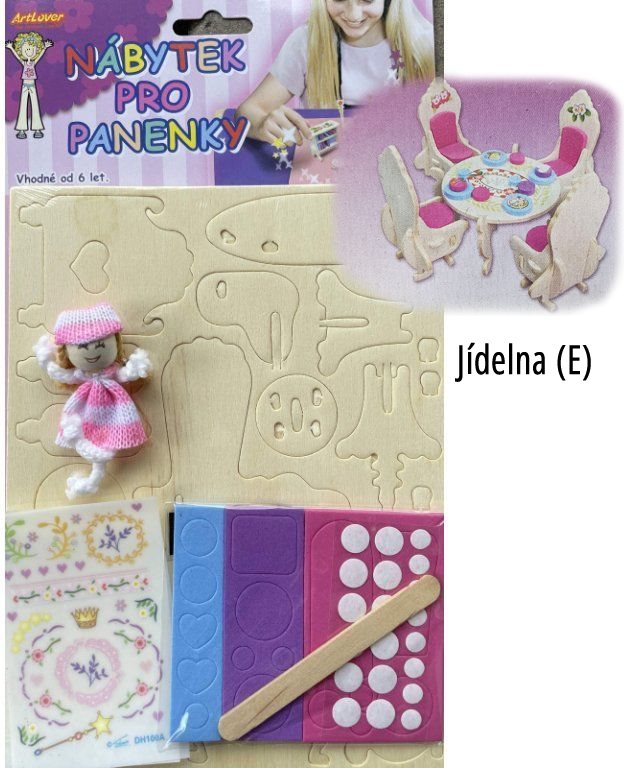 ARTLOVER 3D dřevěné puzzle s panenkou Artlover Nábytek: Jídelna