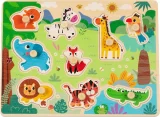 Dřevěná vkládačka BABU Safari - africká zvířátka 9 dílků