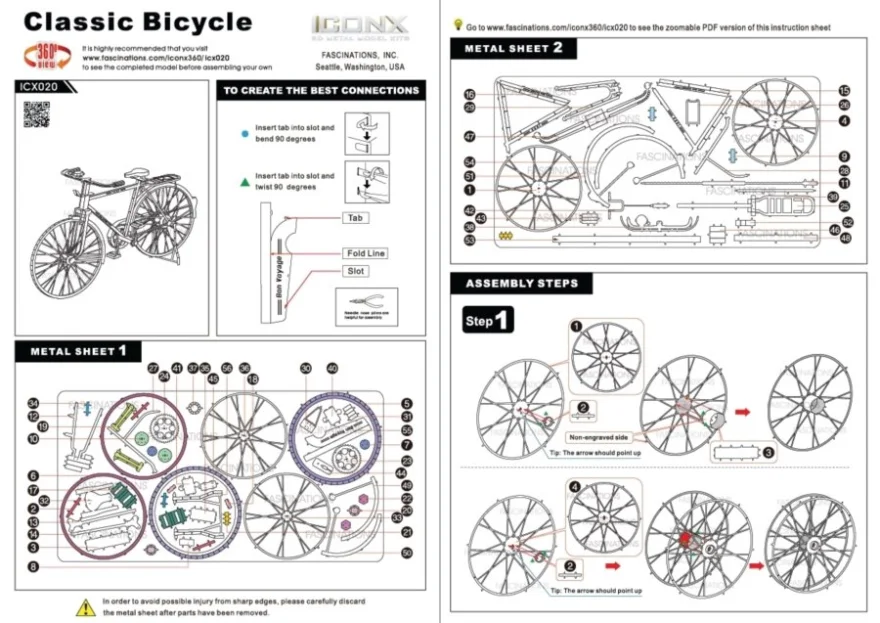 METAL EARTH 3D puzzle Bicykl (ICONX)