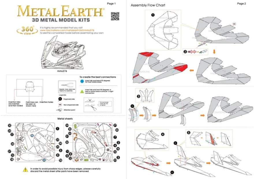 METAL EARTH 3D puzzle Batman vs. Superman: Batwing