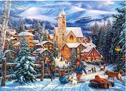 CASTORLAND Puzzle Sáňkování ve městě 300 dílků