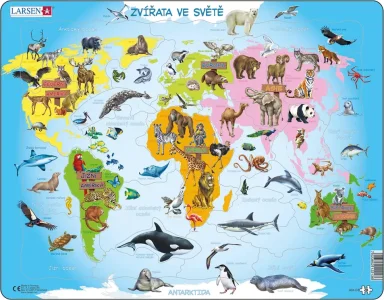 Deskové puzzle Larsen Zvířata ve světě 28 dílků
