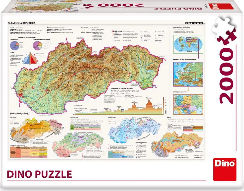 Dino Puzzle Mapa Slovenské republiky 2000 dílků