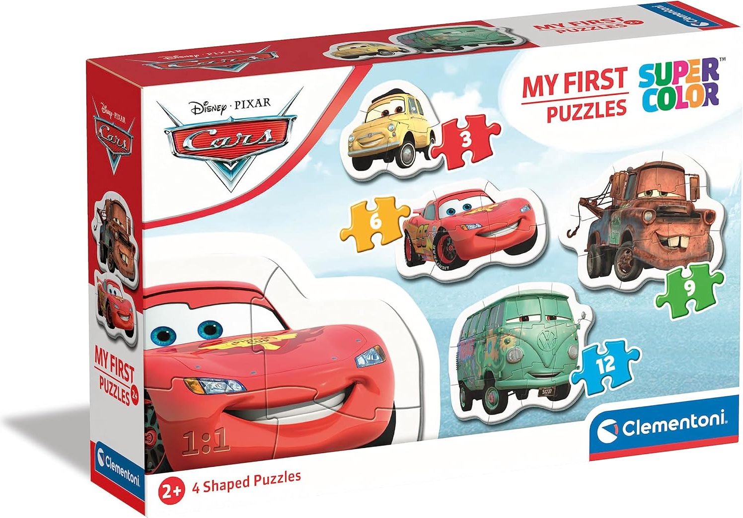 CLEMENTONI Moje první puzzle Auta 4v1 (3,6,9,12 dílků)