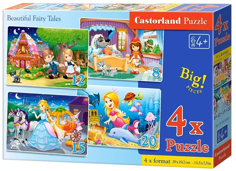 CASTORLAND Puzzle Pohádky 4v1 (8,12,15,20 dílků)