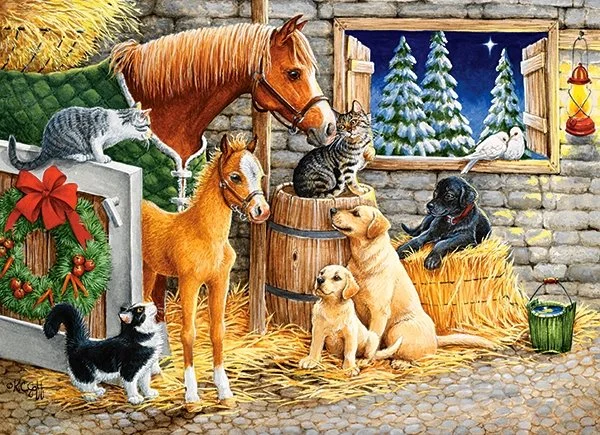 CASTORLAND Puzzle Setkání přátel ve stáji 300 dílků