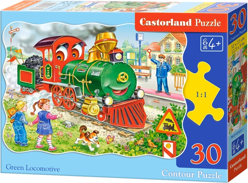 CASTORLAND Puzzle Zelená lokomotiva 30 dílků