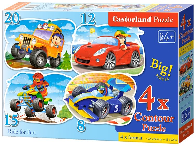 CASTORLAND Puzzle Zábavná jízda 4v1 (8,12,15,20 dílků)