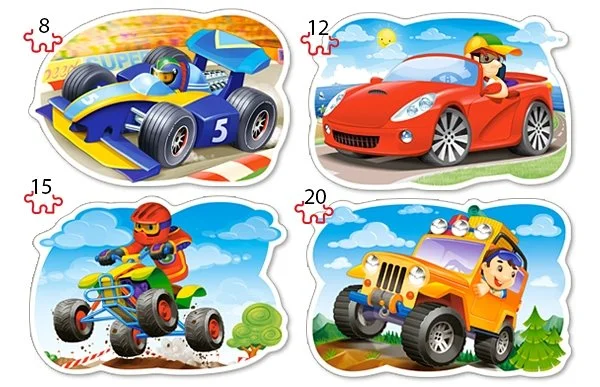 CASTORLAND Puzzle Zábavná jízda 4v1 (8,12,15,20 dílků)