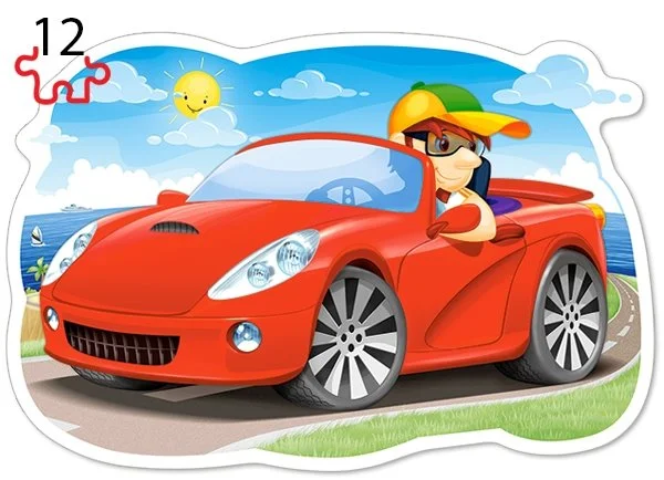 CASTORLAND Puzzle Zábavná jízda 4v1 (8,12,15,20 dílků)