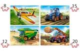 CASTORLAND Puzzle Zemědělské stroje 4v1 (8,12,15,20 dílků)