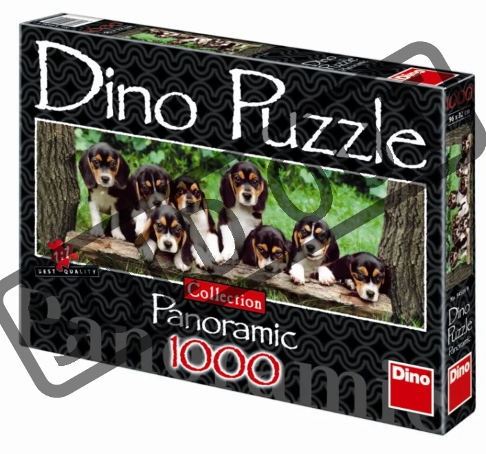 DINO Panoramatické puzzle Bíglové na kládě 1000 dílků