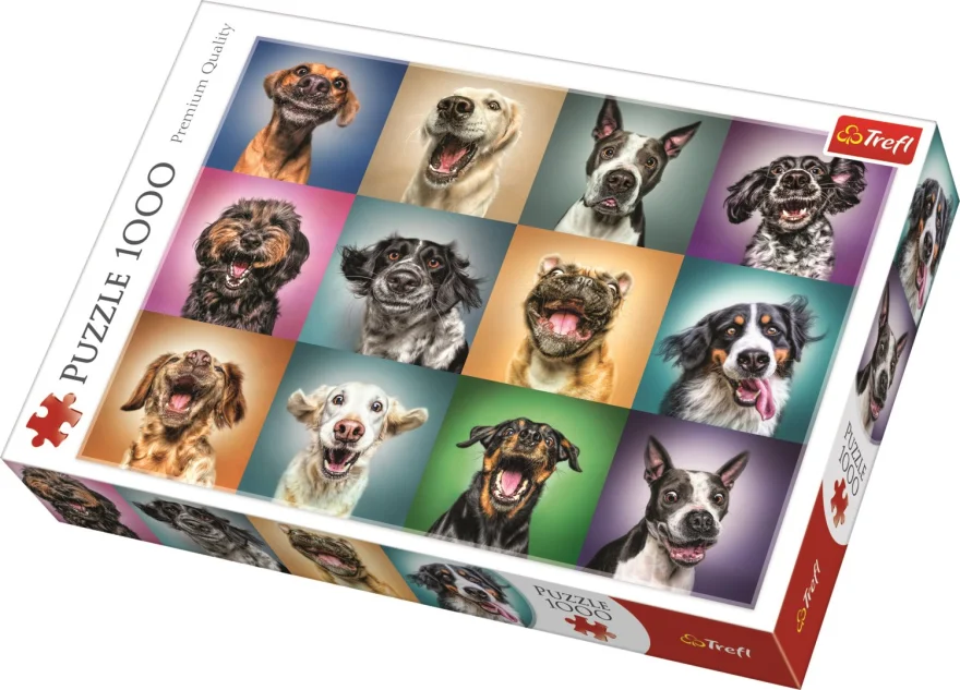 TREFL Puzzle Veselé psí portréty 1000 dílků