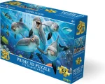 Puzzle s 3D efektem Prime 3D 63 dílků Selfie: Delfíní radost