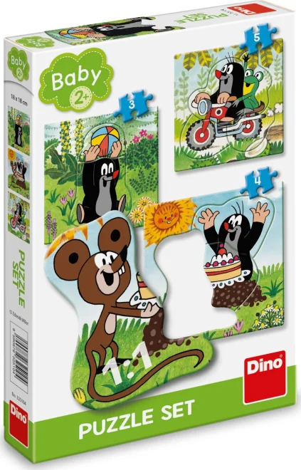 DINO Baby puzzle Krtek na louce 3v1 (3,4,5 dílků)