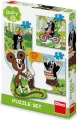 DINO Baby puzzle Krtek na louce 3v1 (3,4,5 dílků)