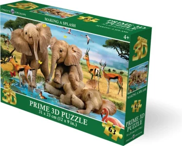 Puzzle s 3D efektem Prime 3D 63 dílků Hravá slůňata