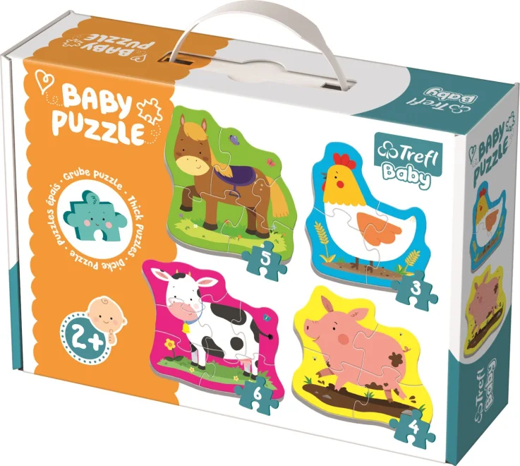 TREFL Baby puzzle Zvířata na farmě 4v1 (3,4,5,6 dílků)