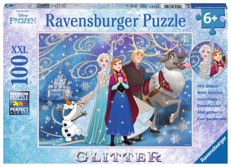 RAVENSBURGER Třpytivé puzzle Ledové království XXL 100 dílků