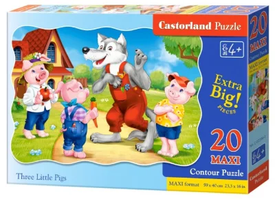 Puzzle Tři malá prasátka MAXI 20 dílků