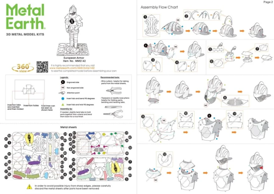 METAL EARTH 3D puzzle Brnění - Evropský rytíř