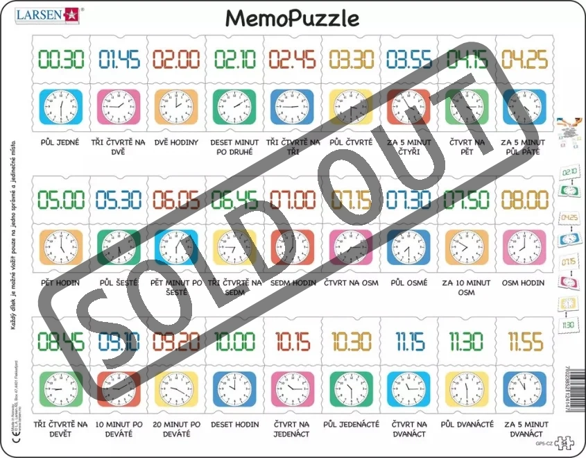 LARSEN MemoPuzzle Hodiny 54 dílků