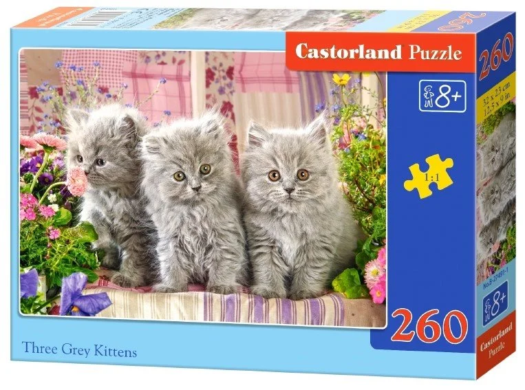 CASTORLAND Puzzle Tři šedivá koťata 260 dílků