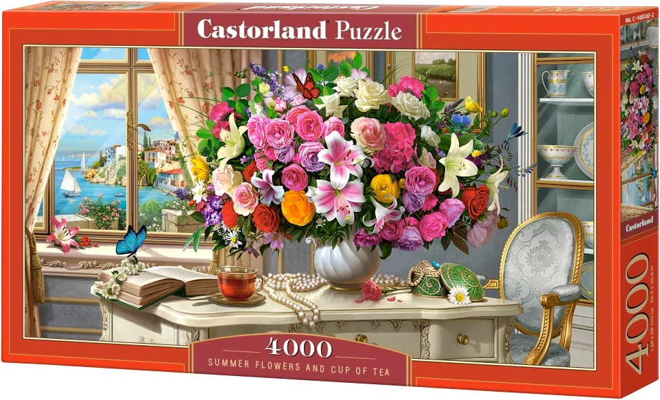 CASTORLAND Puzzle Letní kytice se šálkem čaje 4000 dílků