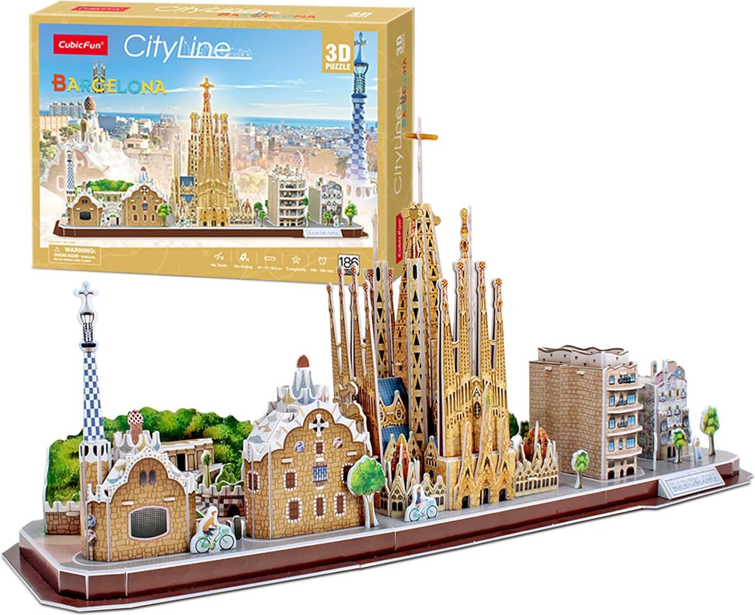 CUBICFUN 3D puzzle CityLine panorama: Barcelona 186 dílků