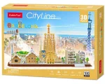 3D puzzle CityLine panorama: Barcelona 186 dílků