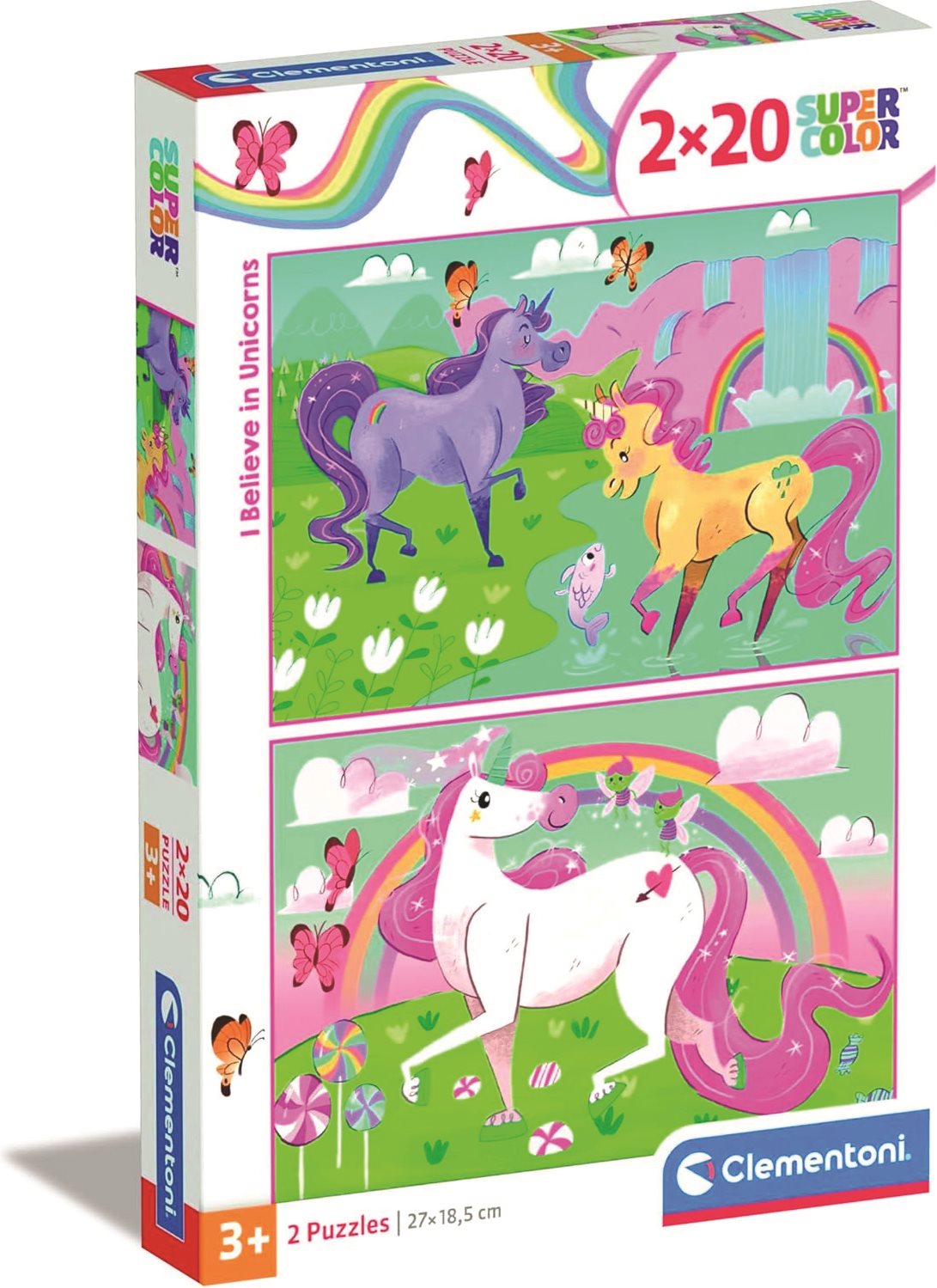 CLEMENTONI Puzzle Věřím v jednorožce 2x20 dílků