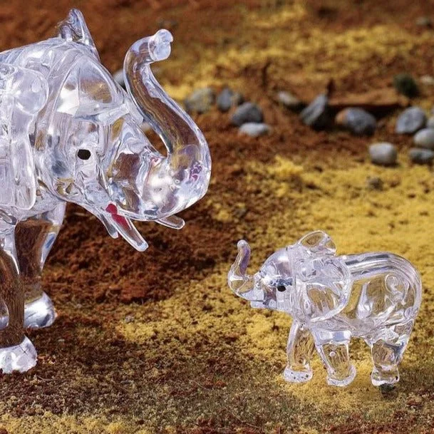 3D Crystal puzzle Slon a mládě 46 dílků