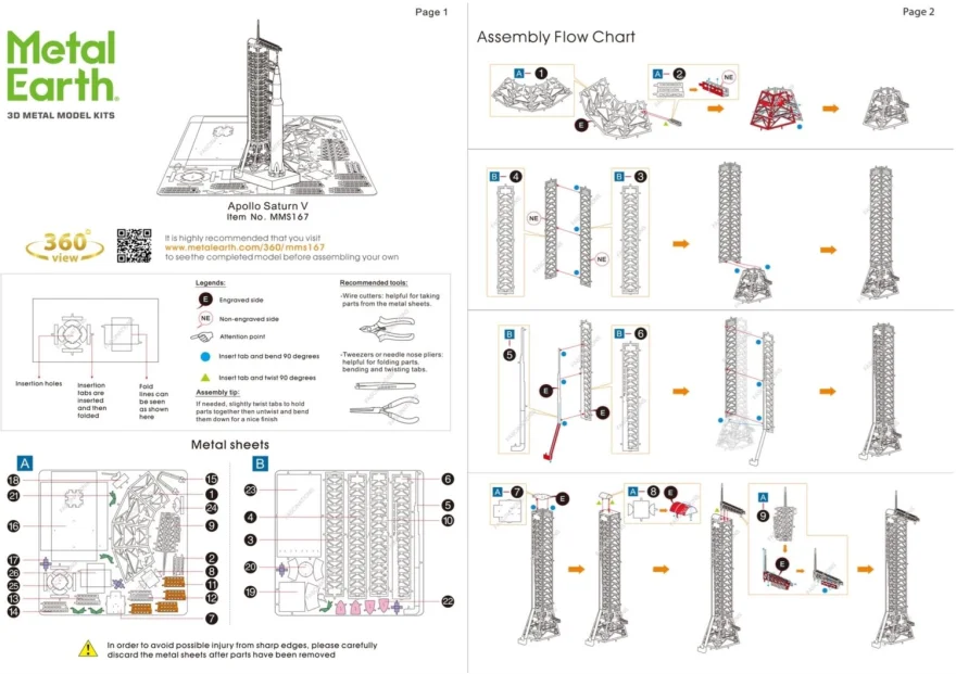 METAL EARTH 3D puzzle Apollo Saturn V s rampou