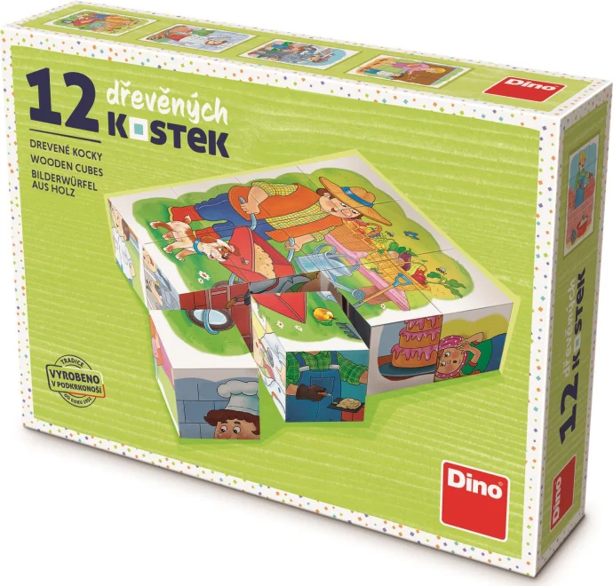 DINO Obrázkové kostky Povolání, 12 kostek