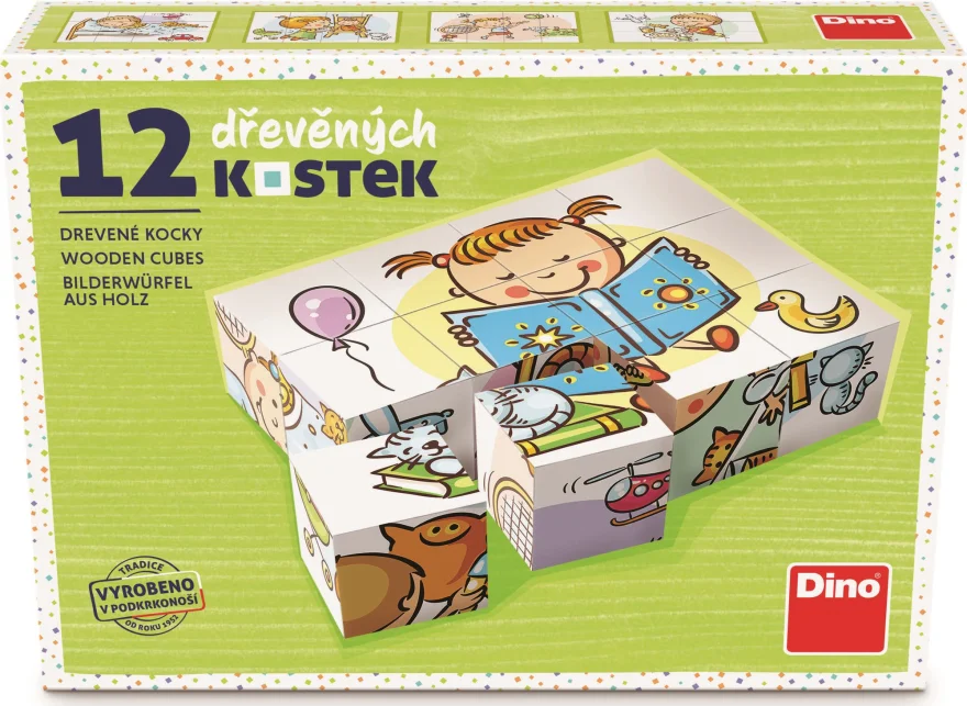 DINO Obrázkové kostky Hezký den, 12 kostek