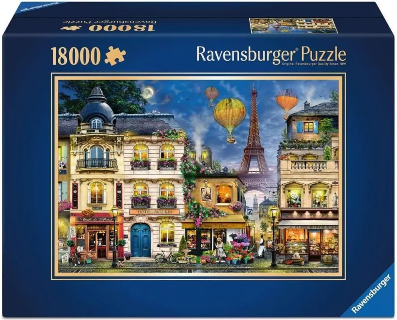 RAVENSBURGER Puzzle Procházka noční Paříží 18000 dílků