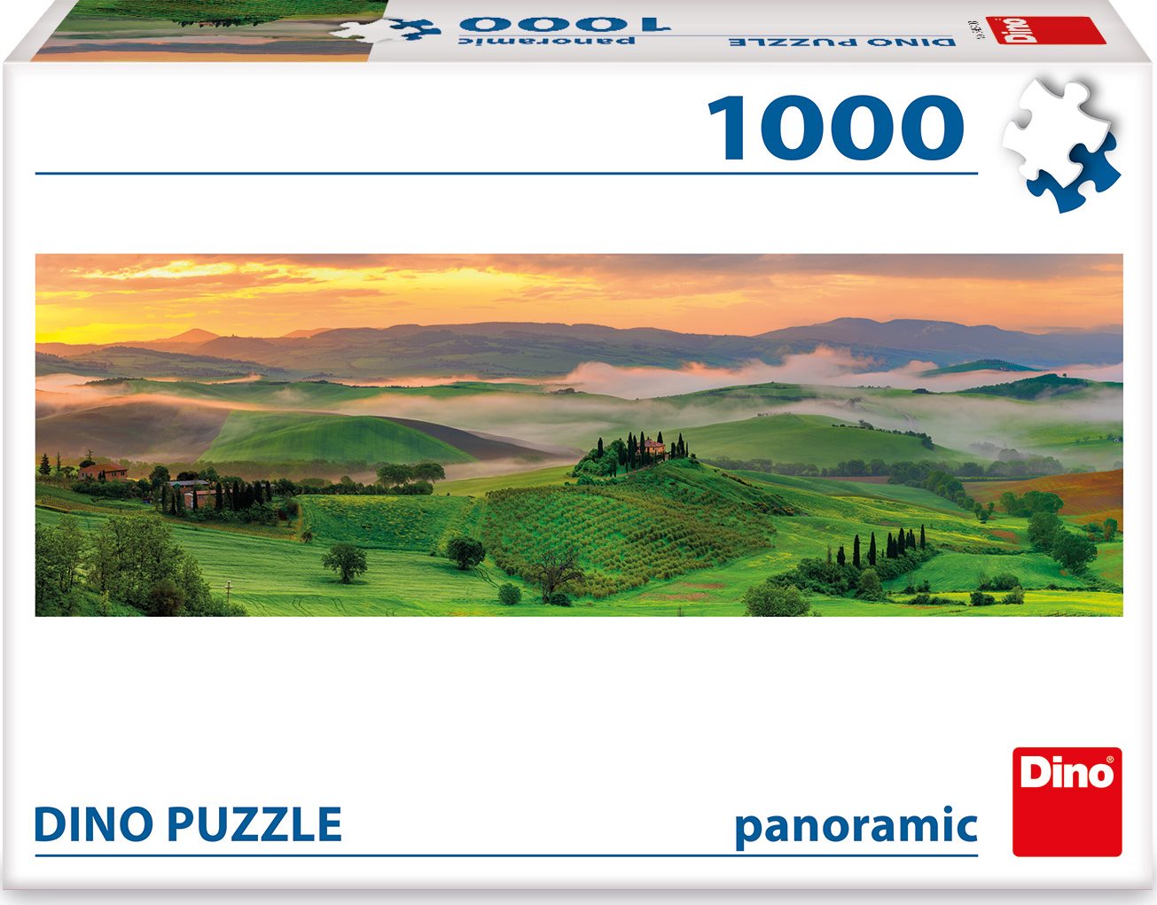 DINO Panoramatické puzzle Val d’Orcia, Toskánsko, Itálie 1000 dílků