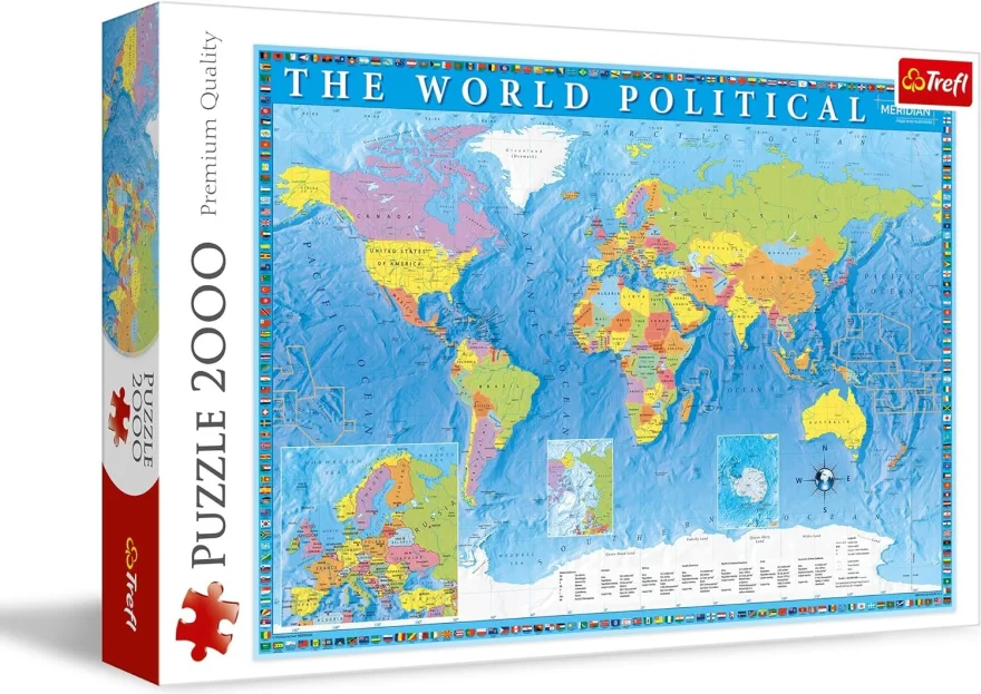 TREFL Puzzle Politická mapa světa 2000 dílků