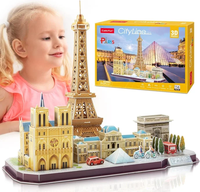 3D puzzle CityLine panorama: Paříž 114 dílků