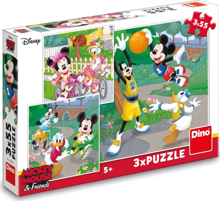 DINO Puzzle Mickey Mouse a kamarádi 3x55 dílků