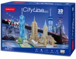 3D puzzle CityLine panorama: New York 123 dílků