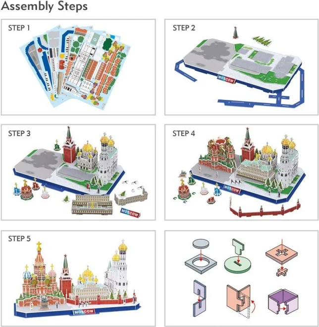 3D puzzle CityLine panorama: Moskva 204 dílků
